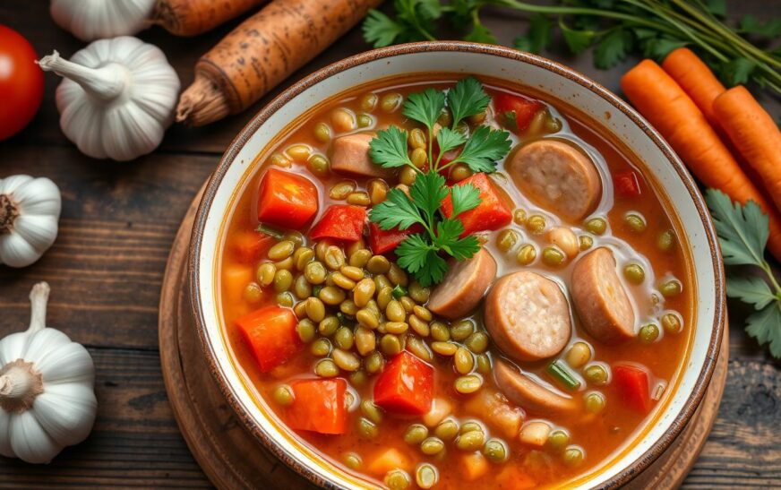 LENTIL & SAUSAGE SOUP