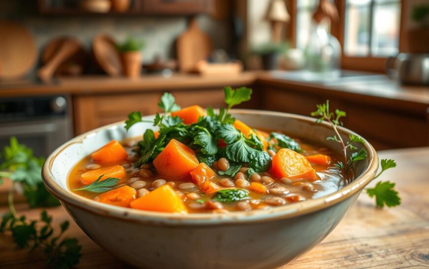 Rustic Lentil Vegetable Soup Recipe