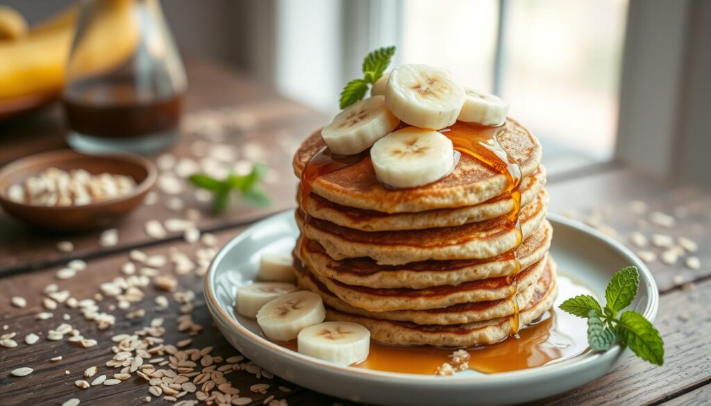 banana oat pancakes