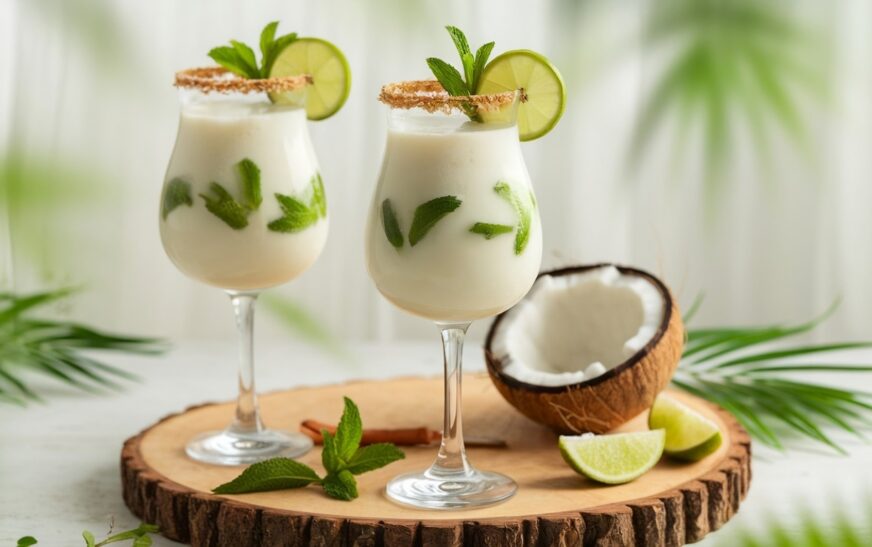 Coco Mojito Mocktail (coconut + mint)