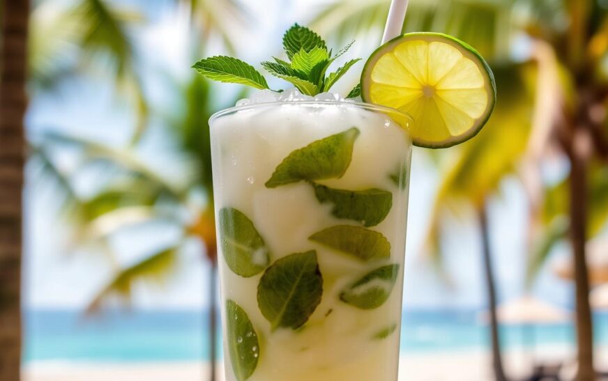 Coco Mojito Mocktail (coconut + mint)