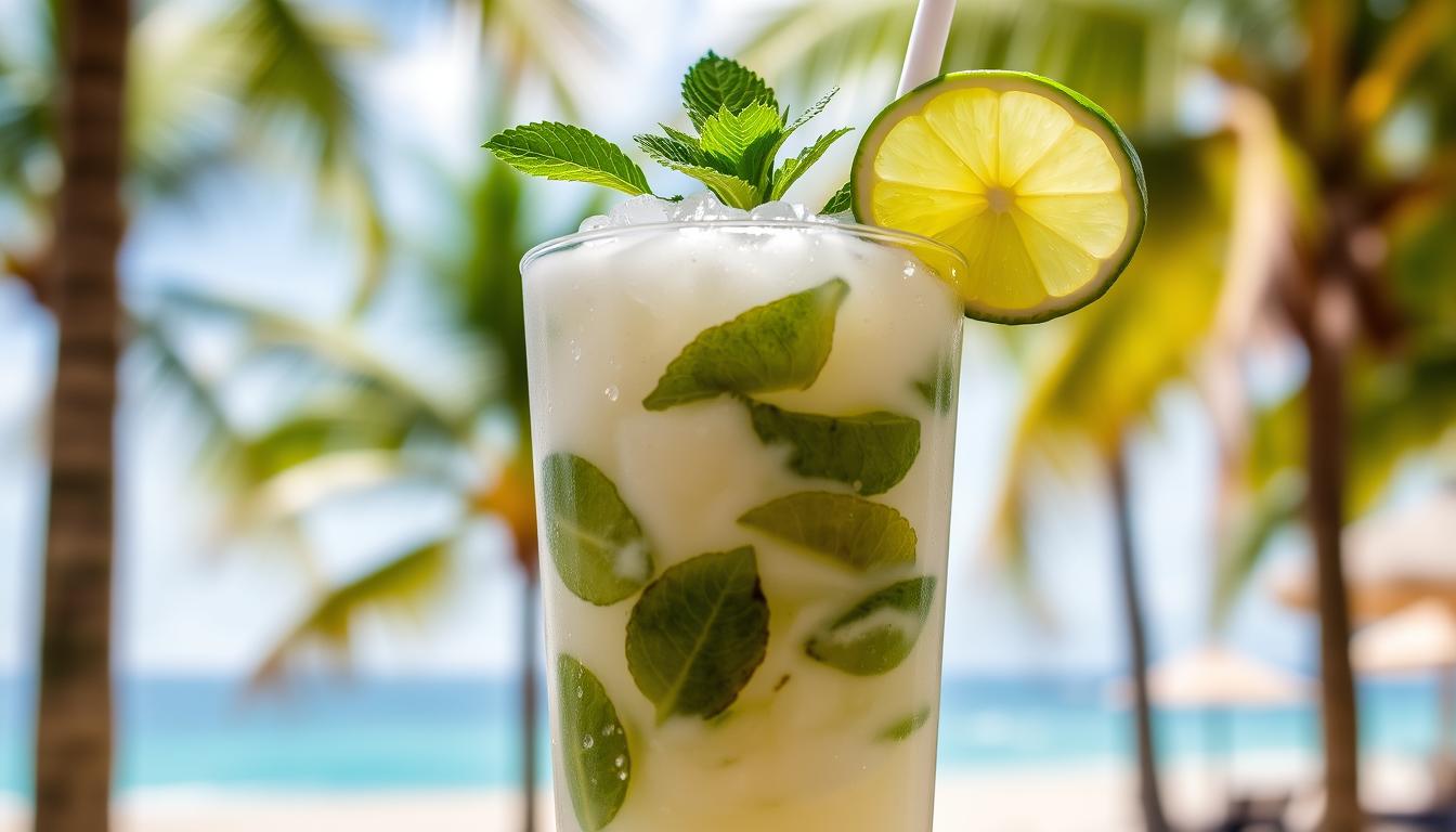 Coco Mojito Mocktail (coconut + mint)