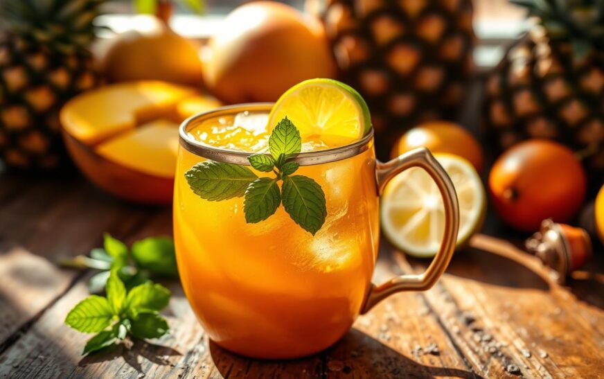 Mango Mule Mocktail (Mango + Ginger Beer/Ale)