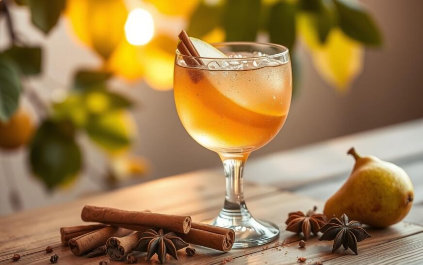 Spiced Pear Sparkler Mocktail