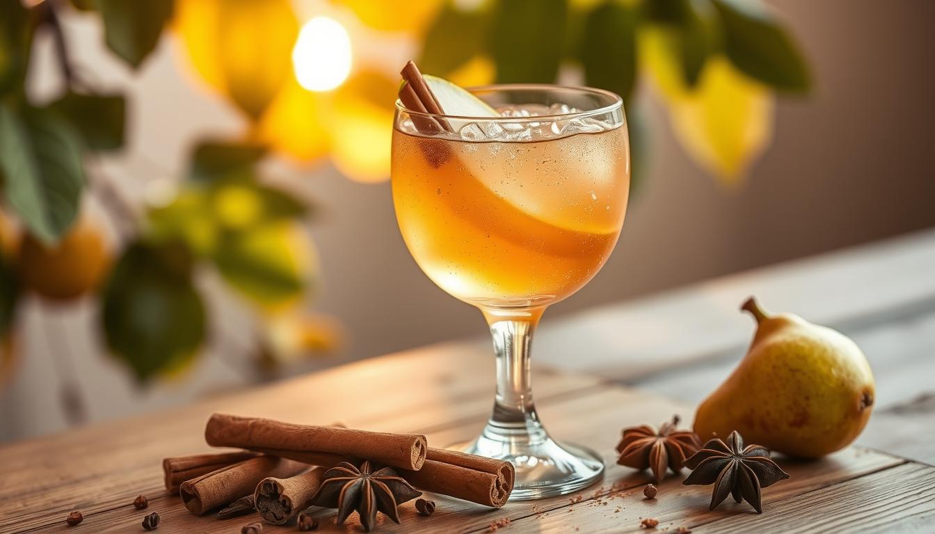 Spiced Pear Sparkler Mocktail