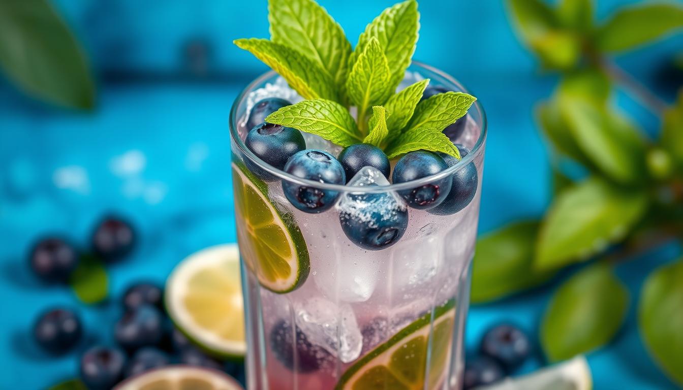 Virgin Blueberry Mojito Mocktail