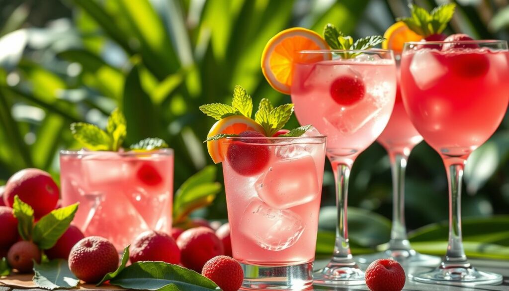 refreshing mocktails with lychee