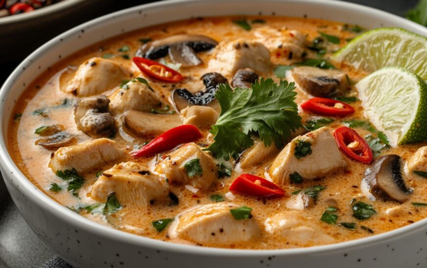 Authentic Thai Chicken Coconut Soup (Tom Kha Gai)