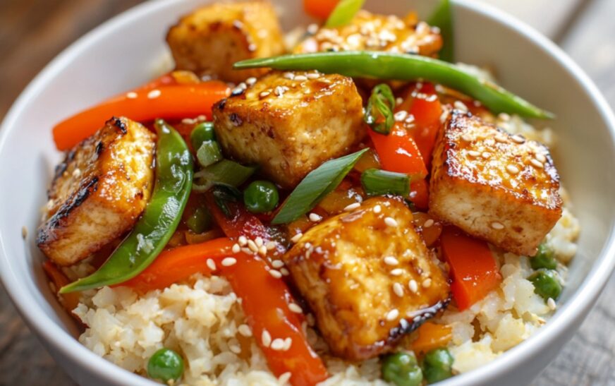 Vegan Cauliflower Rice Stir-Fry with Tofu Recipe