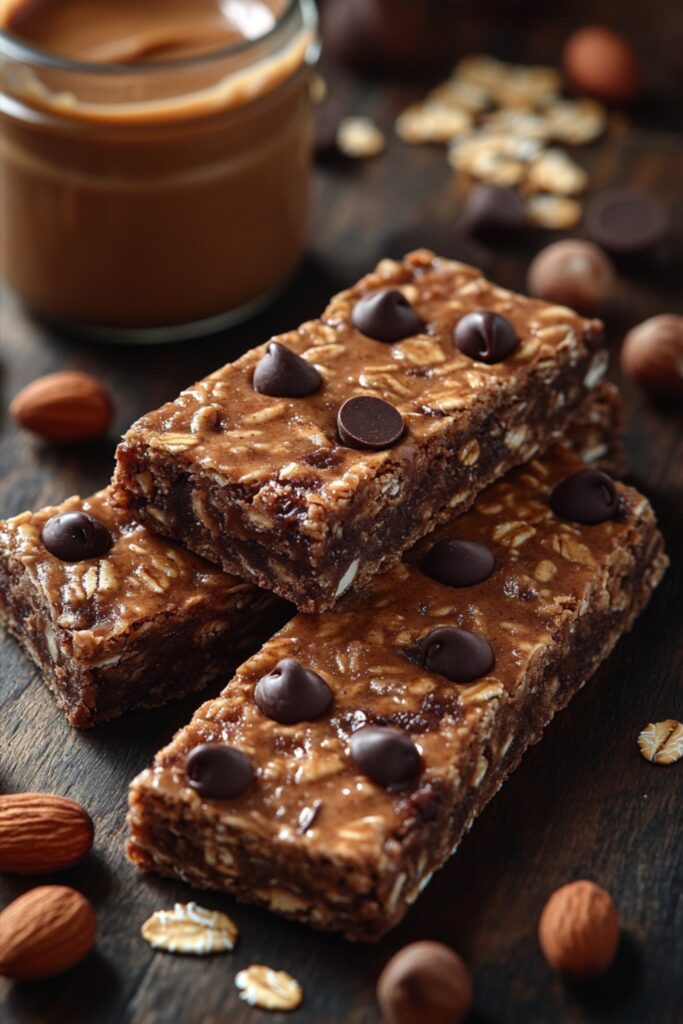 Delicious chewy peanut butter granola bars perfect for a healthy snack.