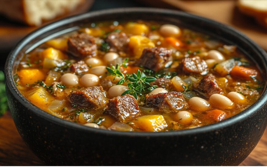 🇫🇷 Hearty French Garbure Soup – A Rustic Meat and Vegetable Delight