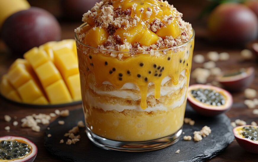 No-Bake Mango and Passionfruit Cheesecake Parfait