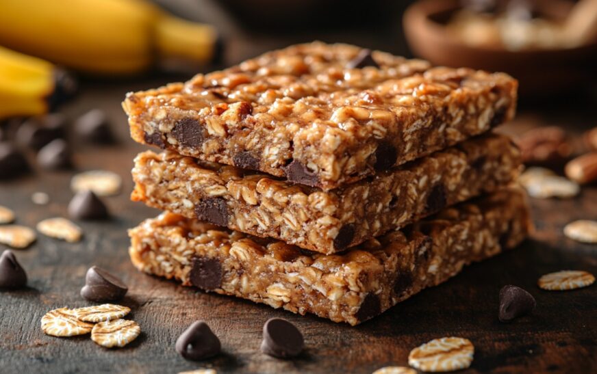 No-Bake Banana Oatmeal Granola Bars Recipe