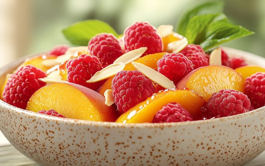 Refreshing Peach and Raspberry Summer Bliss Salad Recipe