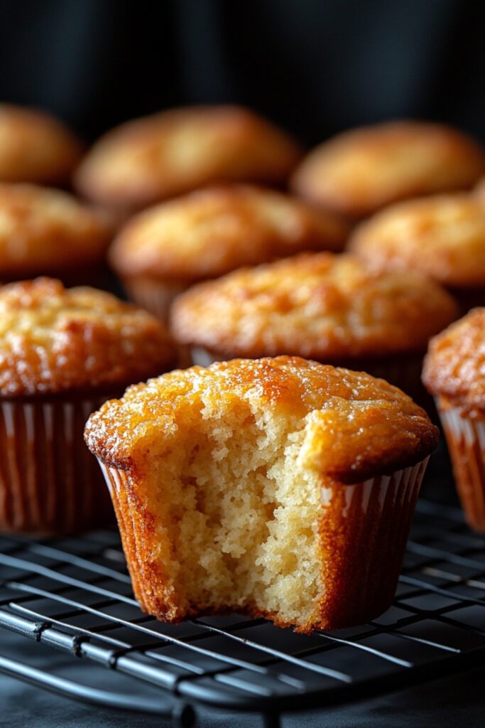 Freshly baked vegan muffins on a cooling rack