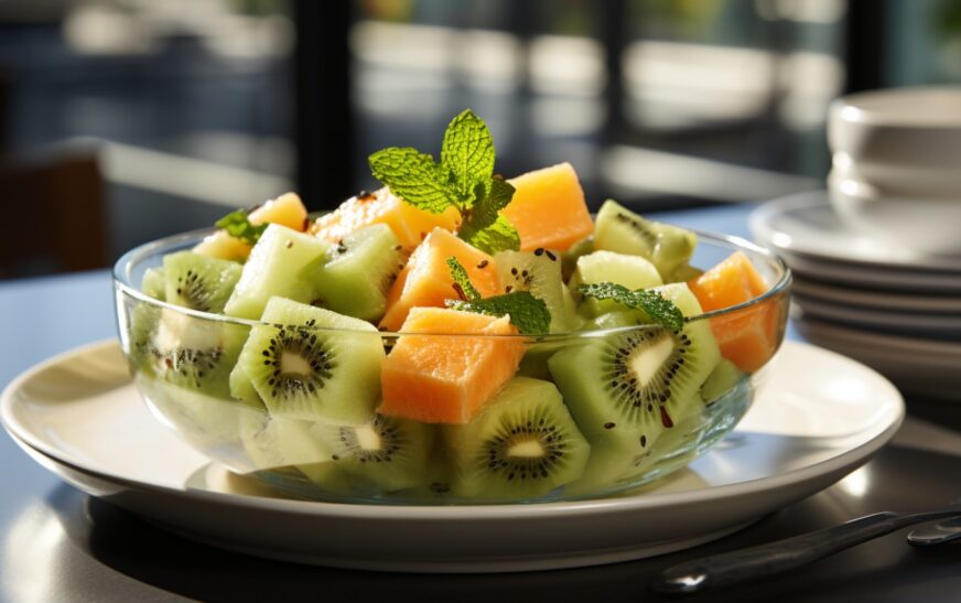 Tropical Kiwi Melon Mint Cooler Salad Recipe