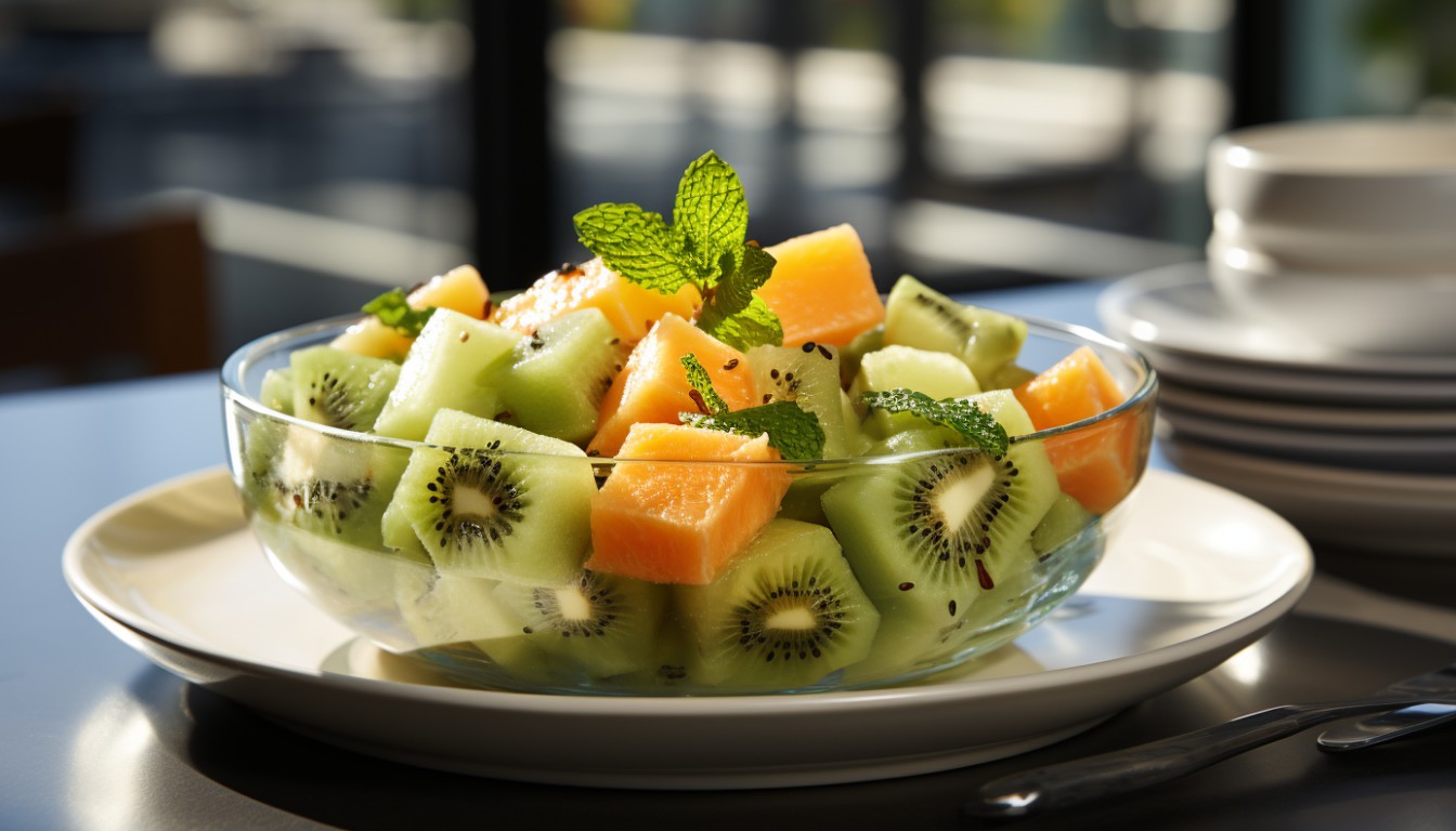 Tropical Kiwi Melon Mint Cooler Salad Recipe