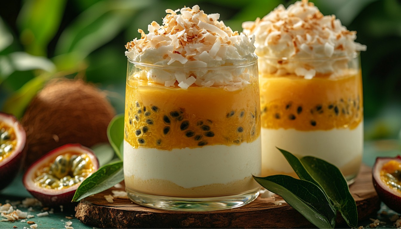 Tropical Passion Fruit and Coconut Cream Parfait